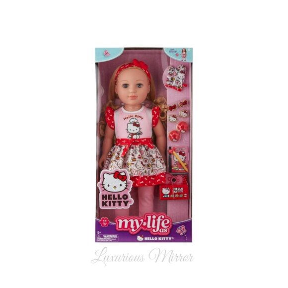 My Life As Hello Kitty Baker Blonde Hair Gray Eyes Poseable Doll 18" Light NEW - Picture 3 of 6